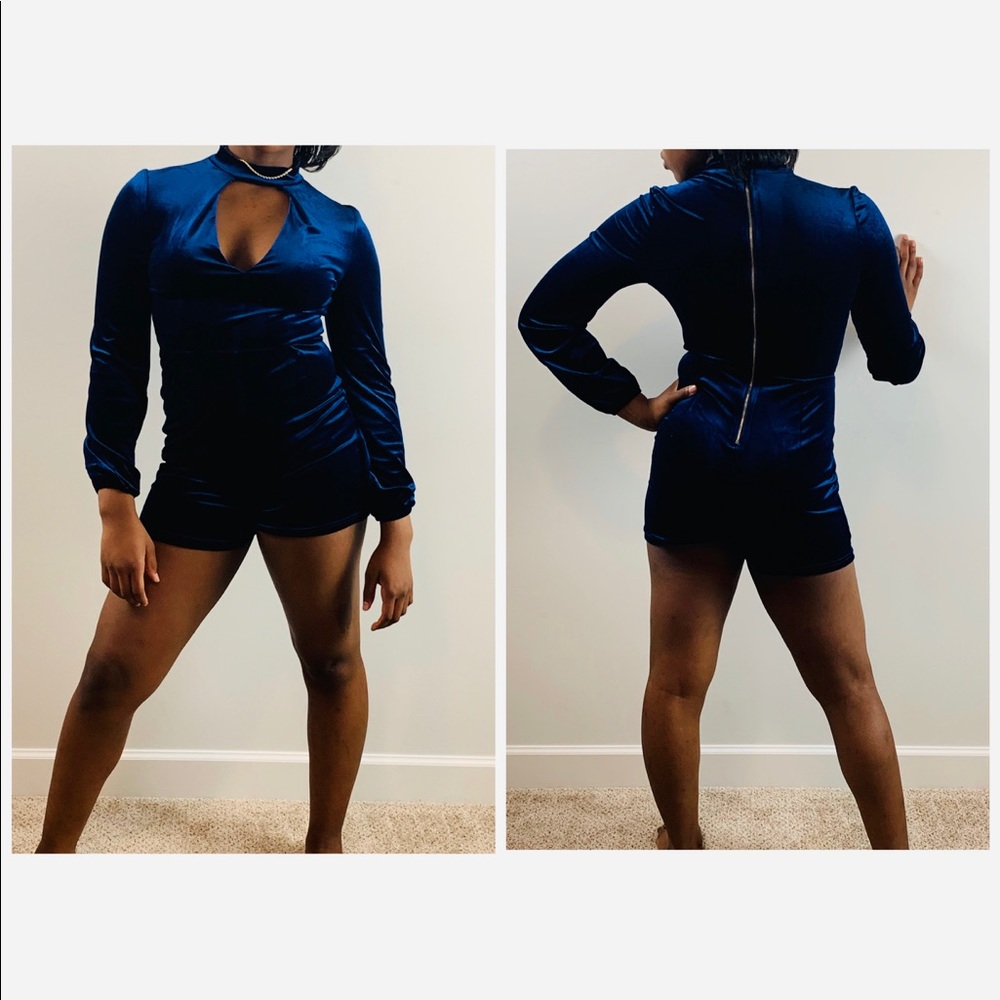 Velvet blue romper